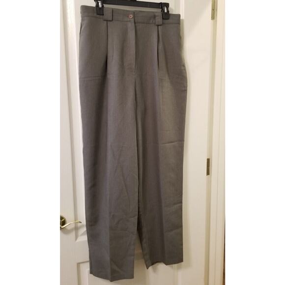 Ship n Shore Women's Herringbone Dress Career Pants Sz 16 Elas Waist Pleat Frnt - Picture 1 of 8